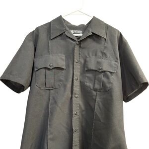 A Black Tact Squad Short Sleeve Men's Polyester Uniform Shirt. Size Large
